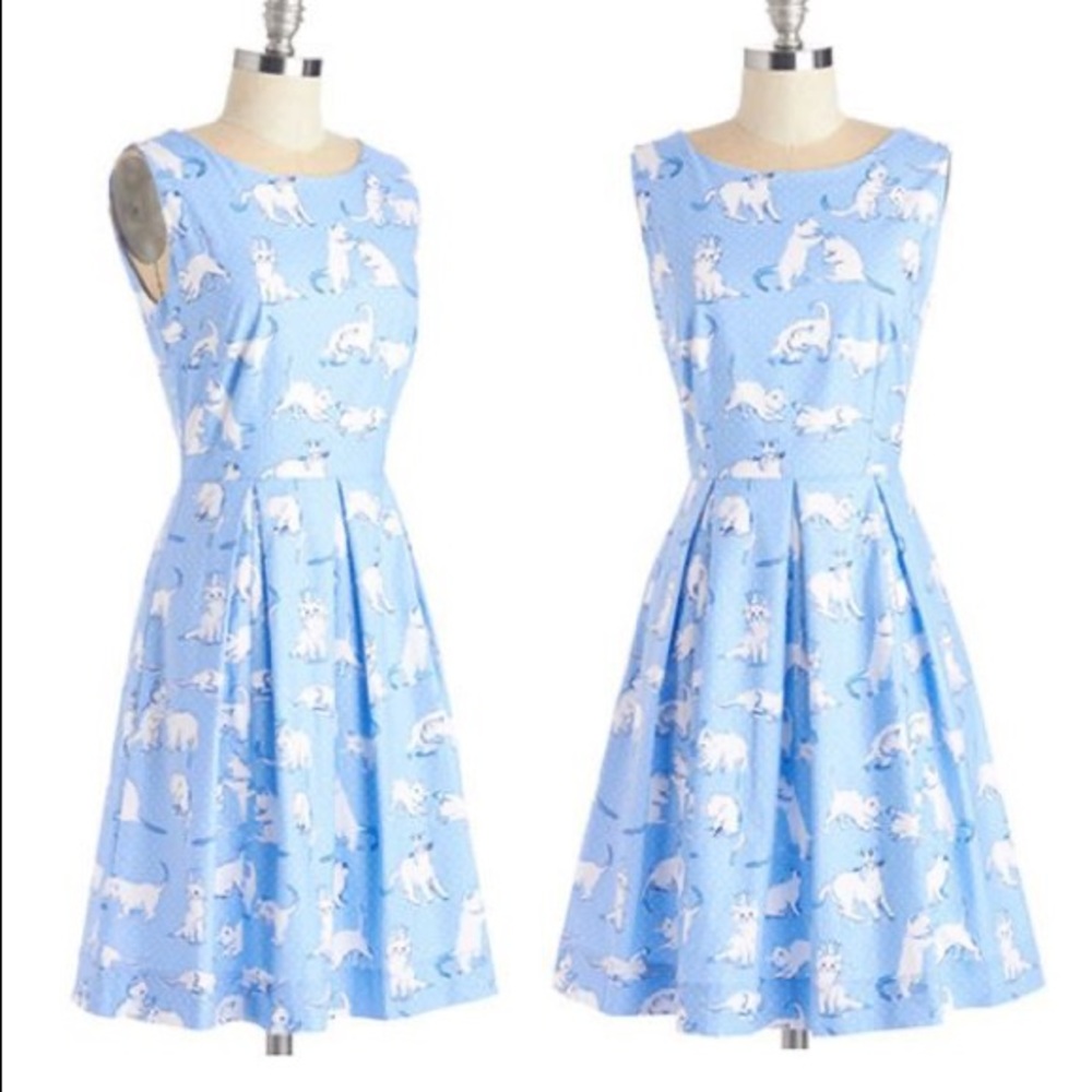 Modcloth Bea & Dot Chalk of the Town cat dress 1X